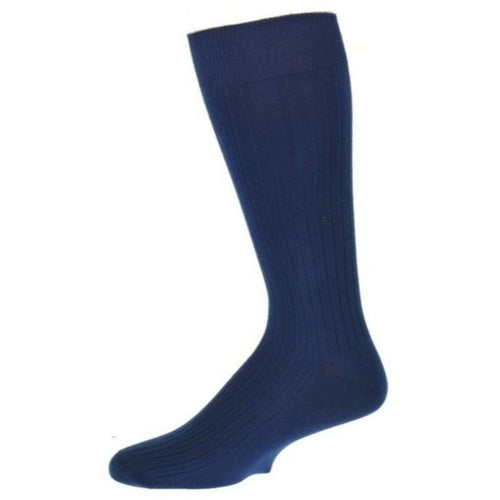Men's Fine Ribbed Colorful Combed Cotton Crew Socks - Great for