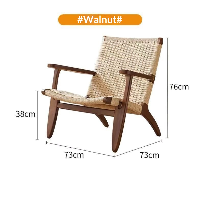 NORDHAVEN™ Rope-Woven Solid Wood Lounge Chair