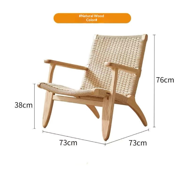 NORDHAVEN™ Rope-Woven Solid Wood Lounge Chair