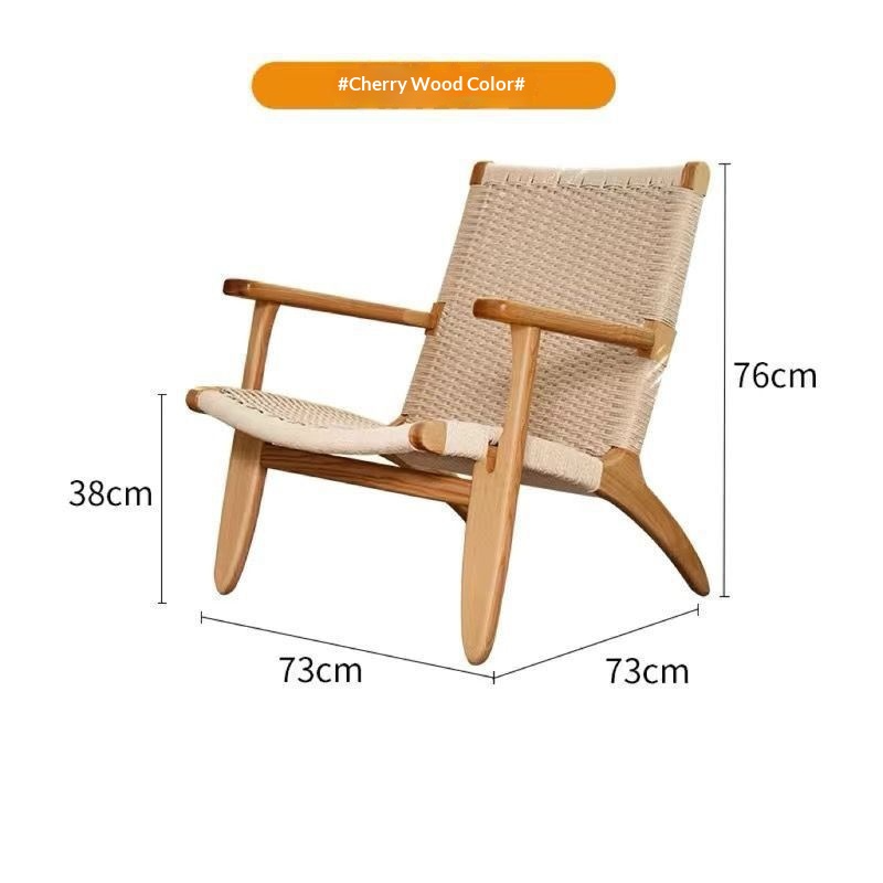 NORDHAVEN™ Rope-Woven Solid Wood Lounge Chair