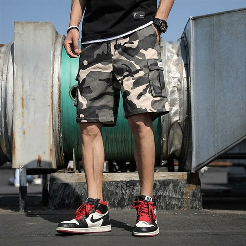 US Stock Men's Tooling Shorts Camouflage Large Size Cotton Casual