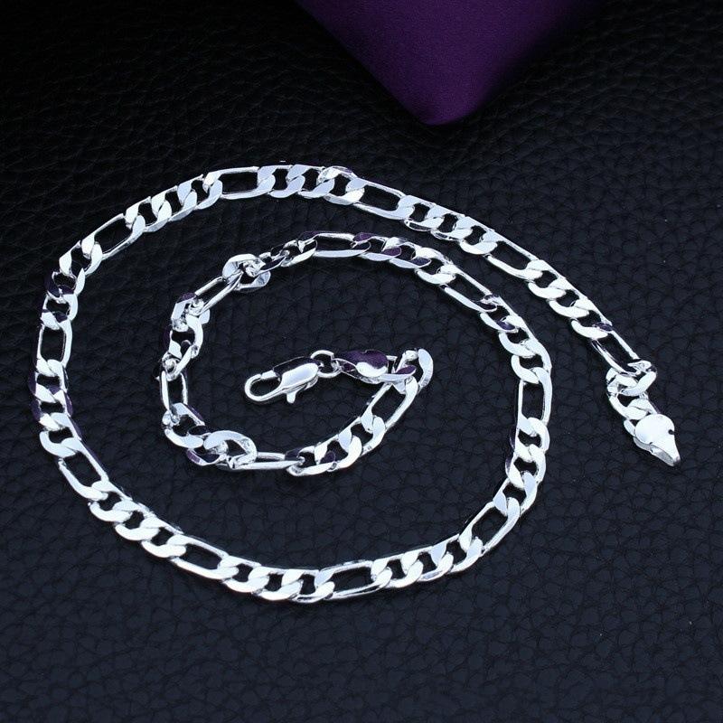 24K Gold Platinum Plated Chains 4.5mm Men's NK Links Figaro Necklace