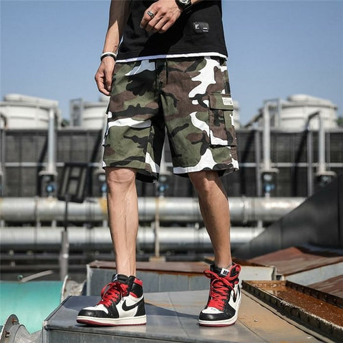 US Stock Men's Tooling Shorts Camouflage Large Size Cotton Casual